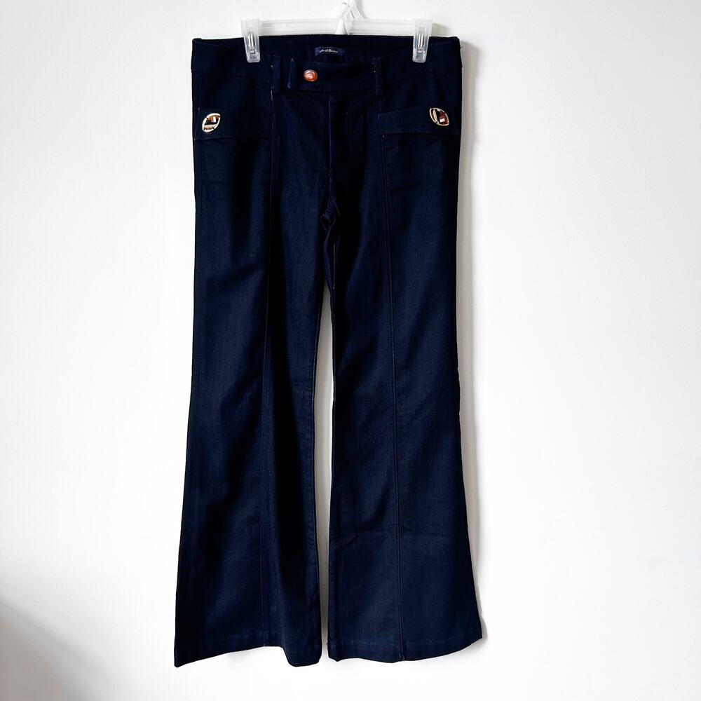 7 For All Mankind Jeans Size 31/12 Dark Wash Trouser Vintage Y2K Blue Wide Leg